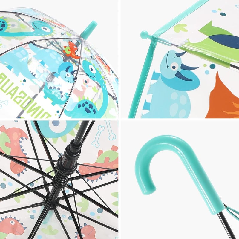 RONIARE 2 Pack Kids Clear Umbrellas for Rain Dome Bubble Umbrella Windproof for Toddler Boys Girls - Image 5